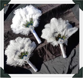 Custom handmade bridal feather bouquets